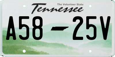 TN license plate A5825V