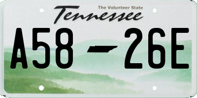 TN license plate A5826E