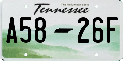 TN license plate A5826F