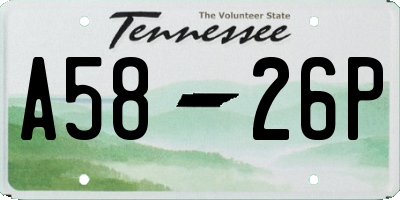 TN license plate A5826P