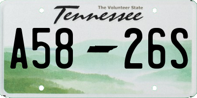 TN license plate A5826S
