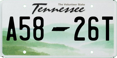 TN license plate A5826T