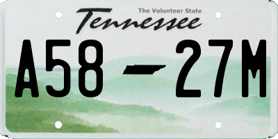 TN license plate A5827M