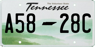 TN license plate A5828C