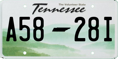 TN license plate A5828I
