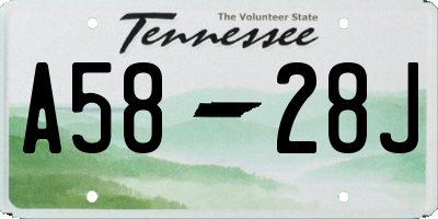TN license plate A5828J