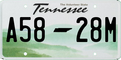 TN license plate A5828M