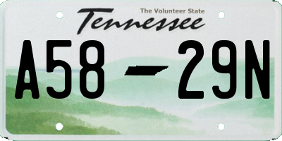 TN license plate A5829N