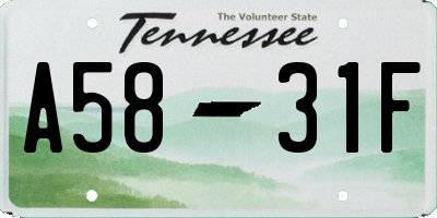 TN license plate A5831F