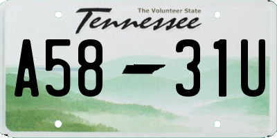 TN license plate A5831U