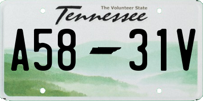 TN license plate A5831V