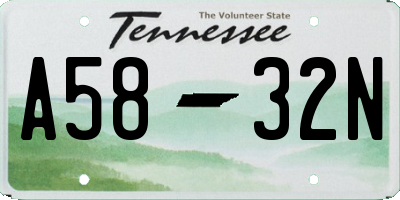 TN license plate A5832N