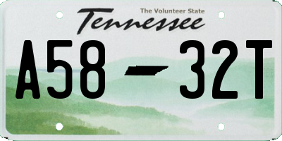 TN license plate A5832T