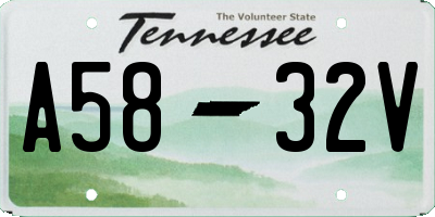TN license plate A5832V