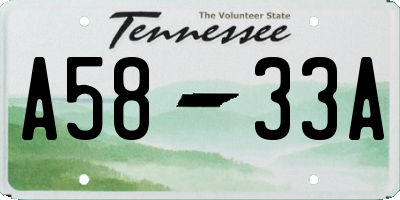 TN license plate A5833A