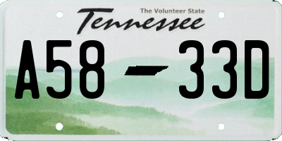 TN license plate A5833D