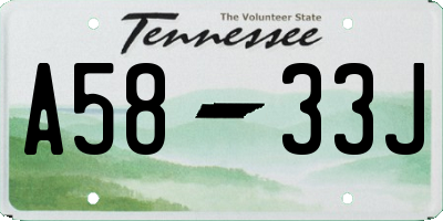 TN license plate A5833J
