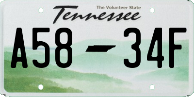 TN license plate A5834F