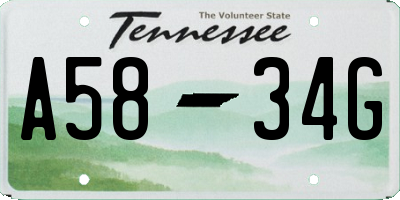 TN license plate A5834G