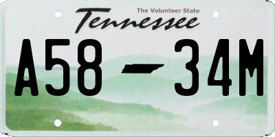 TN license plate A5834M