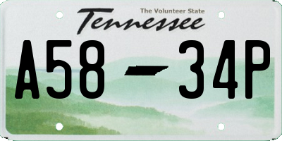 TN license plate A5834P
