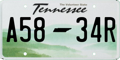 TN license plate A5834R