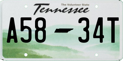 TN license plate A5834T