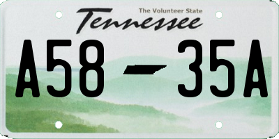 TN license plate A5835A