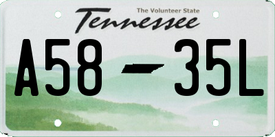 TN license plate A5835L
