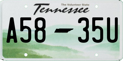 TN license plate A5835U