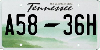 TN license plate A5836H