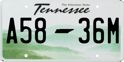 TN license plate A5836M
