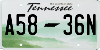 TN license plate A5836N