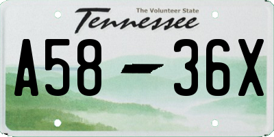 TN license plate A5836X