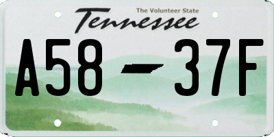 TN license plate A5837F