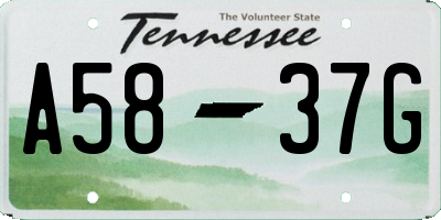 TN license plate A5837G