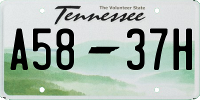 TN license plate A5837H