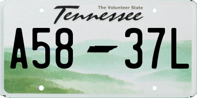 TN license plate A5837L