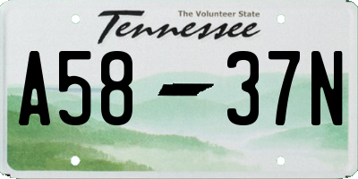 TN license plate A5837N