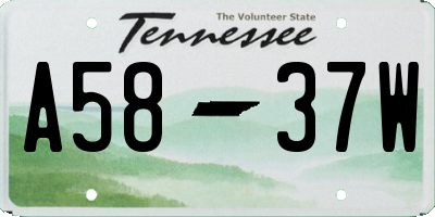 TN license plate A5837W