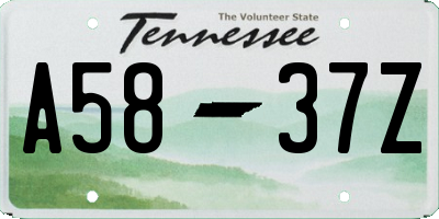 TN license plate A5837Z