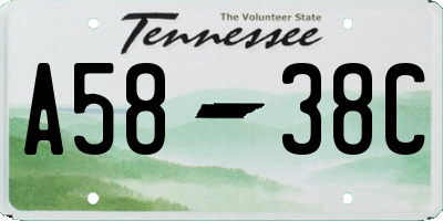 TN license plate A5838C