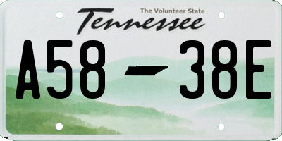 TN license plate A5838E