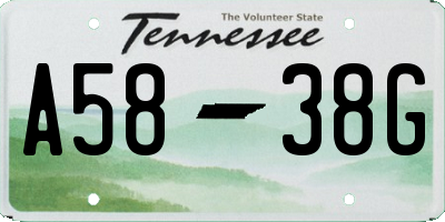 TN license plate A5838G