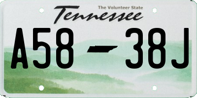 TN license plate A5838J