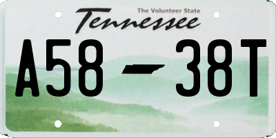 TN license plate A5838T