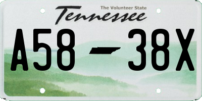 TN license plate A5838X