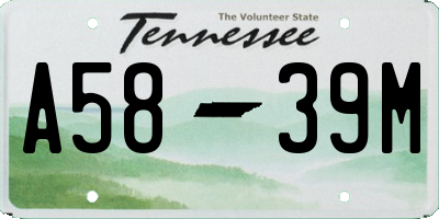 TN license plate A5839M