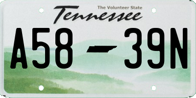 TN license plate A5839N