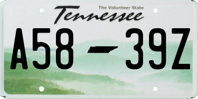 TN license plate A5839Z